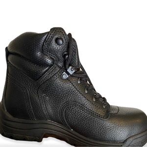 Timberland Pro Womens 6 Titan Black Leather 6" Alloy Safety Toe Lace Up Boots